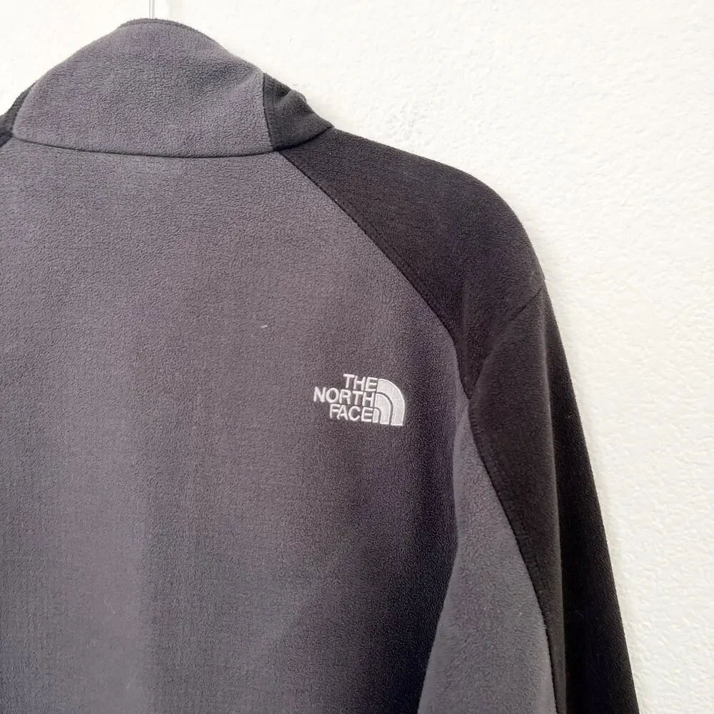 [The North Face] Gray Black Full Zip Apex Fleece Softshell Jacket Size Medium M